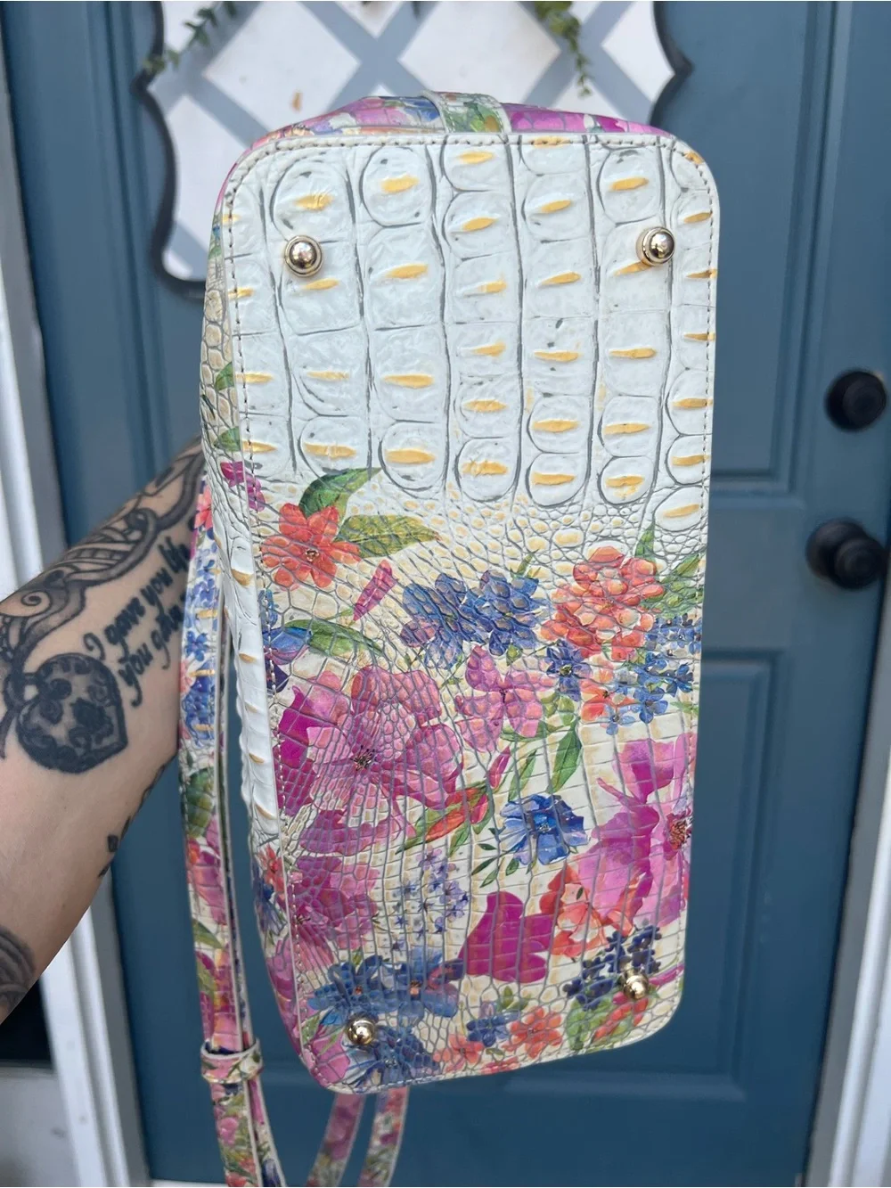 BRAHMIN Melbourne (Medium) Duxbury Satchel Bag HOMEGROWN OMBRE Floral
